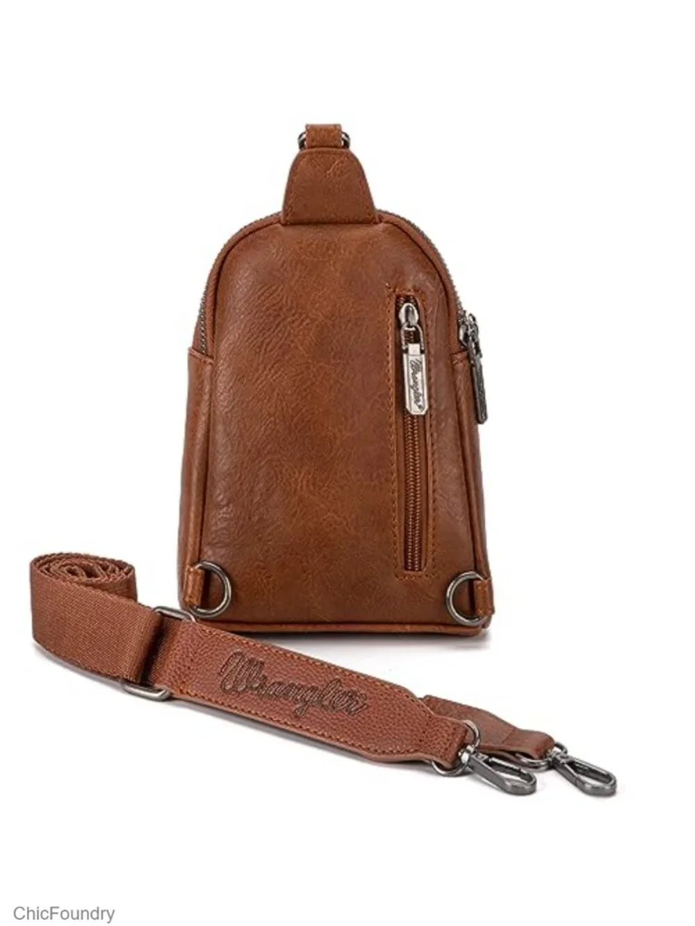 PU Leather Sling Crossbody Bag with Adjustable Strap